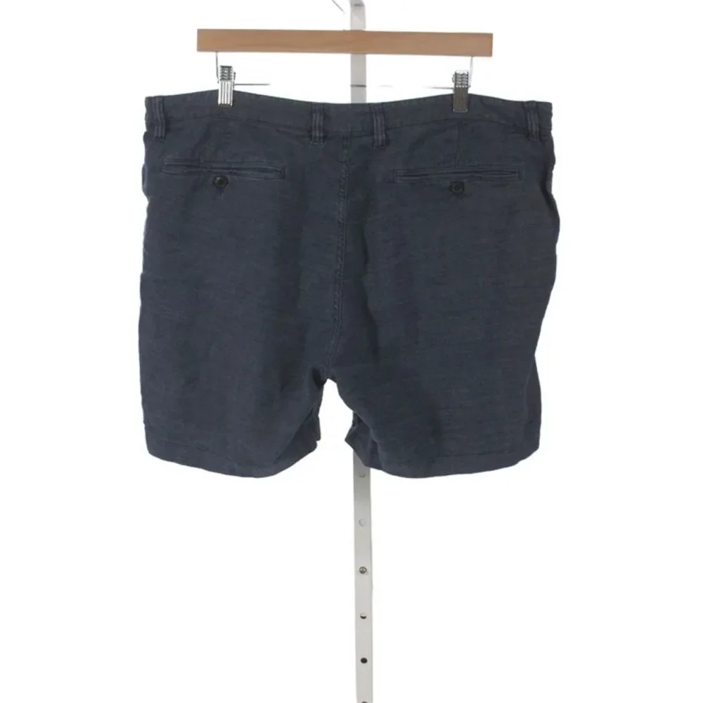 John Varvatos Mens Blue Linen Chino Shorts Casual Size 38
